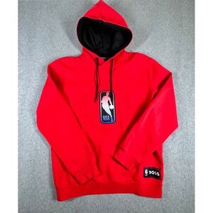 Hugo Boss x NBA Hoodie Mens Large RED Team Bounce Triblend Pullover Sweatshirt
